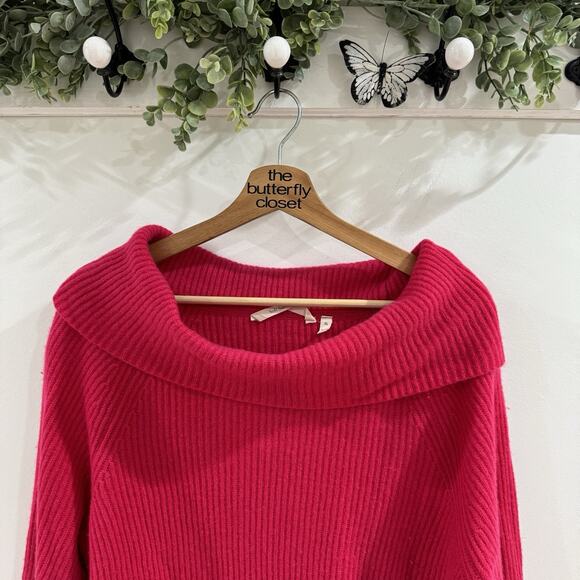 soft surroundings Cashmere Pink Cowl Neck Sweater XL R1415 - Picture 2 of 5